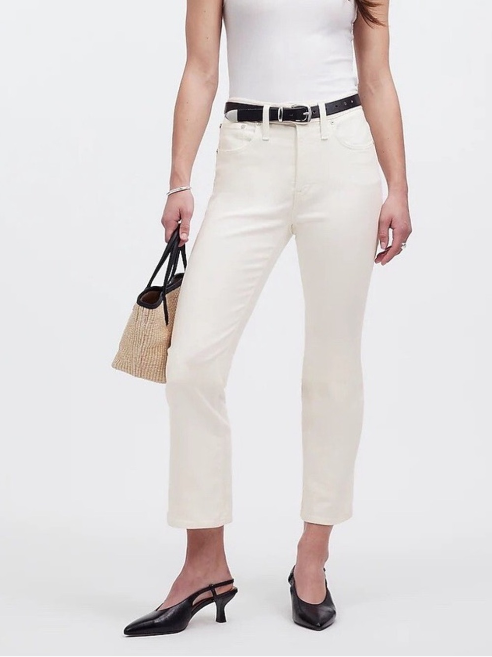 Madewell Mid-Rise Kick Out Jeans 30P EUC Vintage Canvas (Ivory)